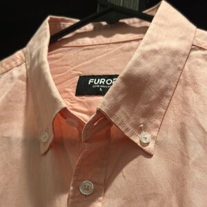 100% cotton button down casual shirt Peach Pink color
